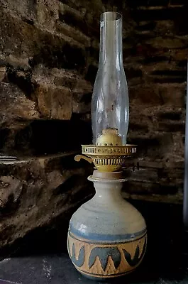 Buy Vintage Stoneware Pottery Oil Lamp • 18£