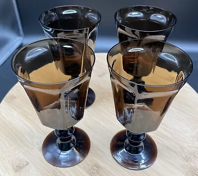 Buy Vintage/MCM Lenox Antique Brown Water Goblets Set Of 4 • 34.71£