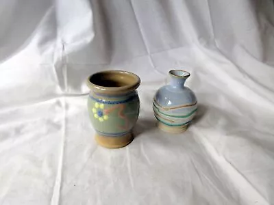 Buy 2 Vintage English Pottery Vases One Is Aysgarth North Yorkshire • 0.99£