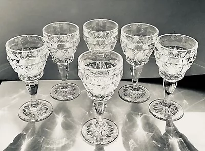 Buy 6 X Vintage Crystal Cut Sherry / Port / Liqueur Glasses • 15£
