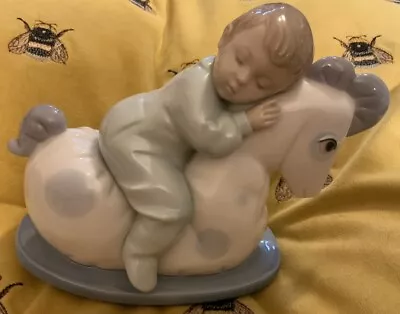 Buy Nao By Lladro Rock Me To Sleep Boy Rocking Horse Figurine # 1476  • 49£
