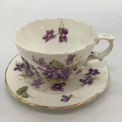 Buy Vintage Hammersley Victorian Violets Breakfast Cup And Saucer Bone China • 5£