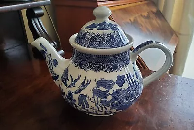 Buy 1 X Churchill England Blue Willow Large Teapot Blue Excellent Condition • 15£