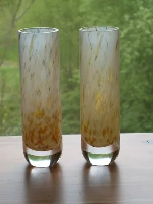 Buy A Pair Of Strathearn Style Caithness Perthshire Glass Vases ~ Paul Ysart VGC • 14£