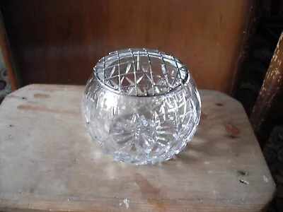 Buy Vintage Cut Glass Rose Bowl - 12x9cm • 4£