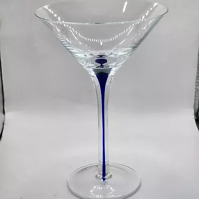 Buy Cobalt Blue Stem Martini Glass Art Glass Hand Made • 11.53£