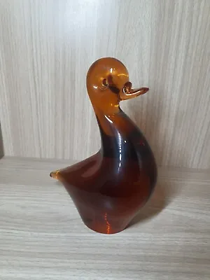 Buy Wedgwood Glass Large Upright Duck. Amber Glass Paperweight • 14.99£