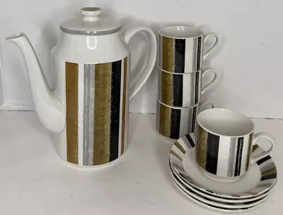 Buy Midwinter Queensbury Stripe Coffee / Tea Set - Brown / Black - Stripe X9 Pieces • 24.95£