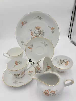 Buy Vintage Krister Pretty 3 Cups & Saucers Dinner Plate & Milk/creamer  And Sugar • 23.50£