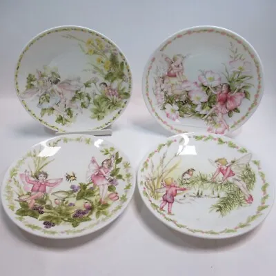 Buy 4x Garden Fairies Crown Staffordshire Fine Bone China Decorative Plates Set • 44.99£