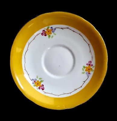 Buy MELBA BONE CHINA Floral Hand-painted Saucer Staffordshire 1946 VINTAGE RARE • 8.85£