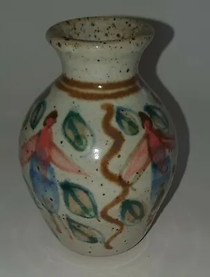 Buy David Melville Kent Studio Pottery Hand Painted Fuscia Bud Vase • 14.99£