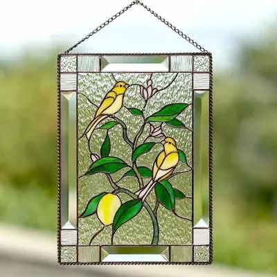 Buy Flat Stained Glass Window Pendant Stained Glass Suncatcher  Home Decoration • 9.85£