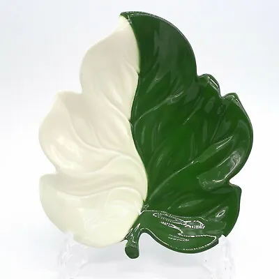 Buy Vintage Carlton Ware Two Toned Leaf Dish Australian Design 19cm Green And White • 10.95£