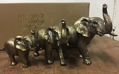 Buy  Bronzed Elephant Family Ornament Figurine By Leonardo Elephant Family Statue • 21.99£