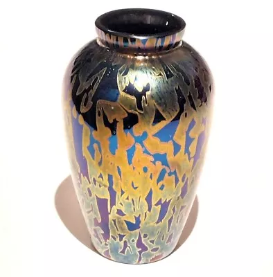 Buy Royal Brierley Studio Glass Vase, Cobalt Blue Iridescent Finish 6  - Stunning • 49.99£