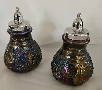 Buy Vintage Imperial Glass Amethyst Carnival Grapes Salt & Pepper Shakers Set • 33.57£