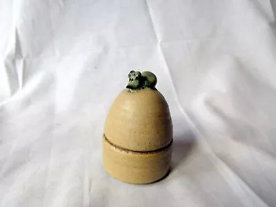 Buy Vintage Stoneware Dome Shaped Pot With Little Mouse On Top • 0.99£