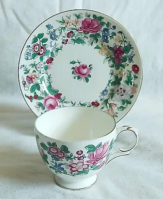 Buy Crown Staffordshire Thousand Flowers Tea Cup & Saucer Duo Bone China C1913 • 6£