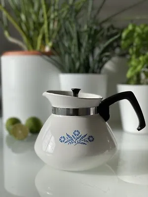 Buy Vintage Corning Ware Pyrosil Tea / Coffee Pot Blue Cornflower Design • 19.99£