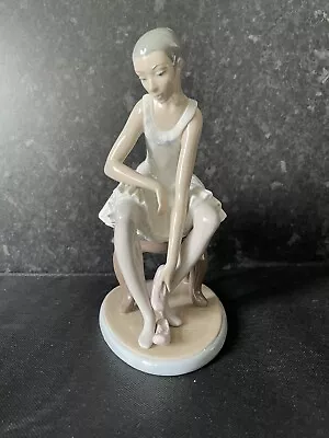 Buy Lladro NAO Figurine Elegant Ballet Ballerina Seated Putting On Slippers • 29.99£
