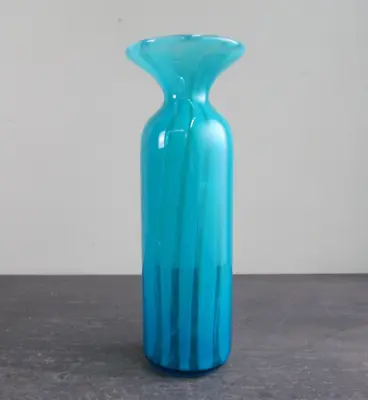 Buy Vintage  Mdina Maltese Blue Art Glass Vase - Mid Century Modern • 24£