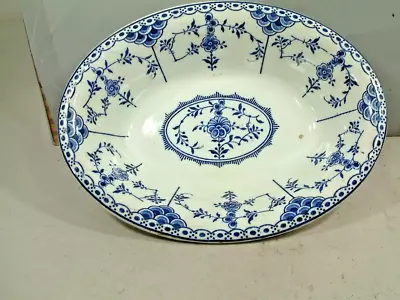Buy 9  Antique 1930 Globe Pottery Stanley Hotelware Blue White Danish Vegetable Bowl • 11.36£