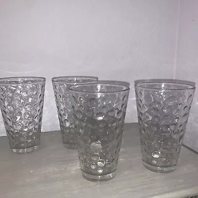 Buy X4 Large Inside Mixed Size Bubble Pattern Drinking Glasses Heavy • 16.99£