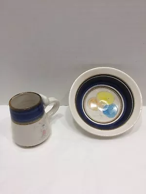 Buy Vtg 70s USA Art Pottery Small Cup & Bowl Artist Bernbaum  • 24.11£