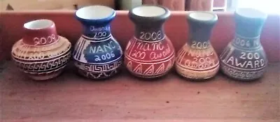 Buy 5  Navajo Dine Pots Pottery Nanc Awards 2006-2009  Incised Feathers Nice Lot! • 72.22£
