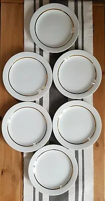 Buy 6 X Thomas Germany  Salad Plates 8..1” White With Gold Inner Band - Rosenthal • 19.99£