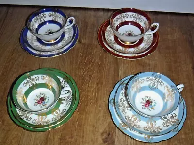 Buy Royal Grafton HARLEQUIN Hand Painted 12 Piece Cabinet Quality Teaset ~ Excellent • 100£