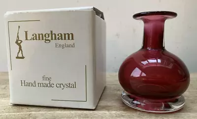 Buy Langham Glass Vase Hand Made Crystal Excellent Condition • 5£