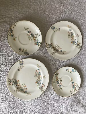 Buy 4 Antique W.A.A & Co Adderley Floral Hawthorn Sprigs Saucers /Plates Part Set • 13.50£