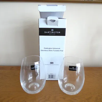 Buy Pair Of Dartington Universal Stemless Wine Glasses/Tumblers • 14.99£