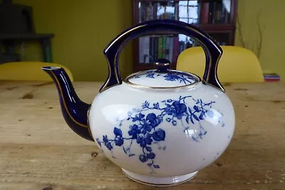 Buy 1891-1902 Doulton Burslem Sorrento Blue/White Teapot & Lid Victorian Pottery • 8£