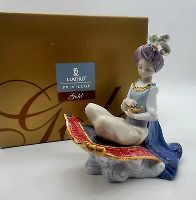 Buy Lladro Gold Aladdin Figurine 8532 Lamp And Magic Carpet Ride In Box • 379.91£