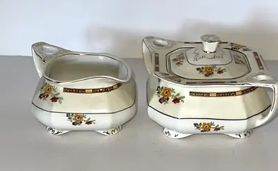 Buy Antique ALTON By W H Grindley England Sheraton Ivory Cream & Sugar Bowl Set • 16.06£