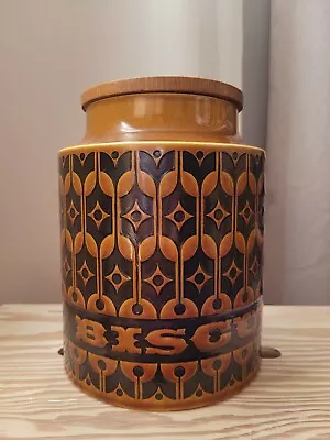 Buy Vintage Mid Century Hornsea England Heirloom Pottery Brown Biscuit Jar Jar • 12£
