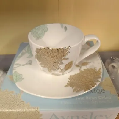 Buy Aynsley Living CAMBRIDGE Set Of 4 Bone China Tea Cups & Saucers. BNIB • 25£