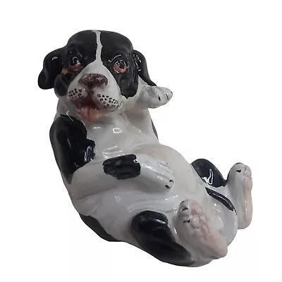 Buy Vintage Italian Clay Pottery Dog Black & White Border Colliie? AS IS • 15.88£