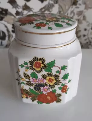 Buy RARE Vtg James Sadler Square Lidded Decorative Floral Porcelain Canister Jar VGC • 18£