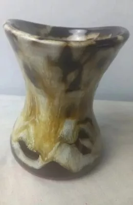 Buy Cliff Pottery Youghal Ireland Handmade Studio Vase Pot Brown Cream Yellow  • 8.49£