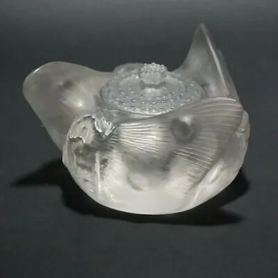 Buy René Lalique Clear & Frosted Glass 'Trois Papillons' Inkwell • 2,105£