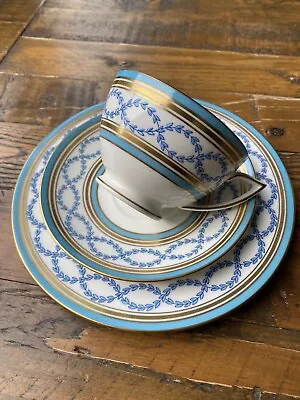 Buy Minton Antoinette ~ Turquoise & Gold ~ Trio ~ Tea Cup, Saucer & Tea Plate • 98£