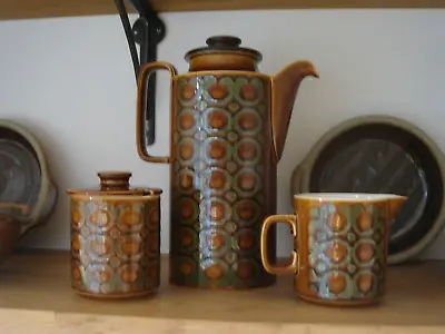 Buy Vintage 70’s Hornsea Bronte Pottery Retro Coffee Pot, Milk Jug And Sugar Jar • 21£