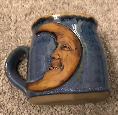 Buy Blue Moon Face Coffee Mug Studio Pottery Stonebridge Pottery Stoneware • 19.99£