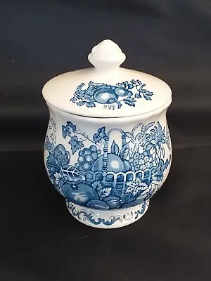 Buy Vintage MASON'S Blue Fruit Basket Patent Ironstone China Sugar Bowl W/ Lid  #g3 • 14.30£
