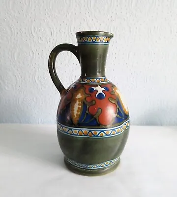 Buy Vintage Dutch Art Deco Gouda Pottery~Large Pitcher/Jug/Vase~Early-Mid 20th Cent. • 30£