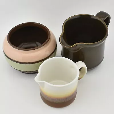 Buy Vintage Sugar Bowl Milk Jug Bundle Iden Pottery - Kiln Craft -Sadler Brown Betty • 12.99£